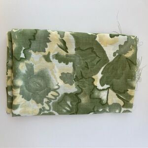 Green Yellow Cream Floral Fabric Sew Art Craft Projects Light